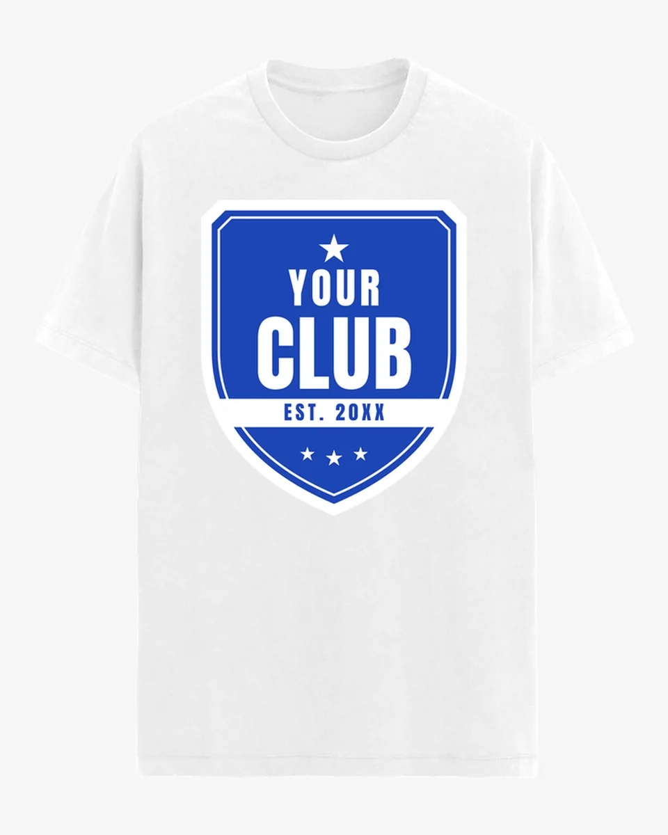 Core Tee in white with the Your Club crest printed on the chest